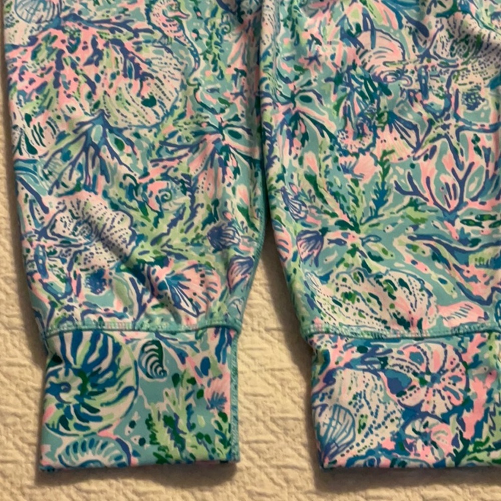 Lilly Pulitzer Size S Mid Rise Jogger Up Surf Blue Soleil It On Me Luxletic - Picture 9 of 9